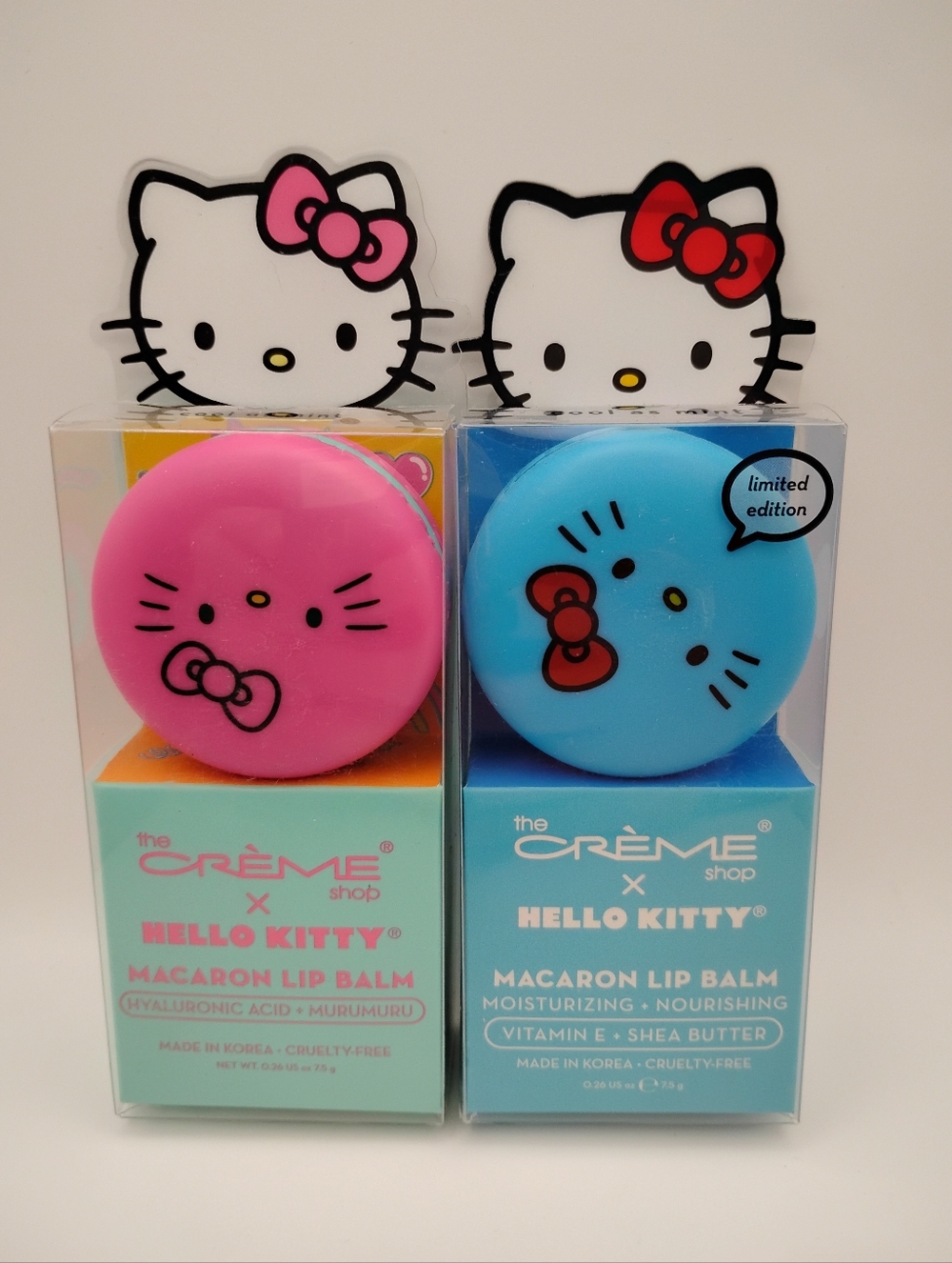 2 Crème Shop x Hello Kitty Macaron Lip Balms Brand New
